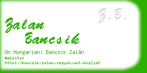zalan bancsik business card